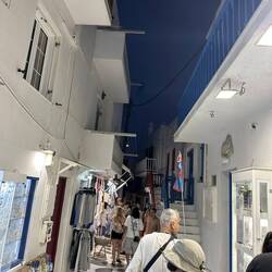 Narrow shopping streets