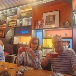 Quaint dining room at our hotel in Lyon