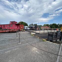 A collection of items - some renovated, some not, including a 'Galloping Goose' railcar