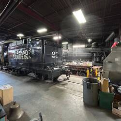 Inside the roundhouse workshop
