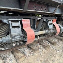 Close-up of the Shay bevel gearing