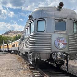 ATSF "Super Chief" Observation-Lounge 'Navajo'; Car of the Stars, and rear Drumhead sign