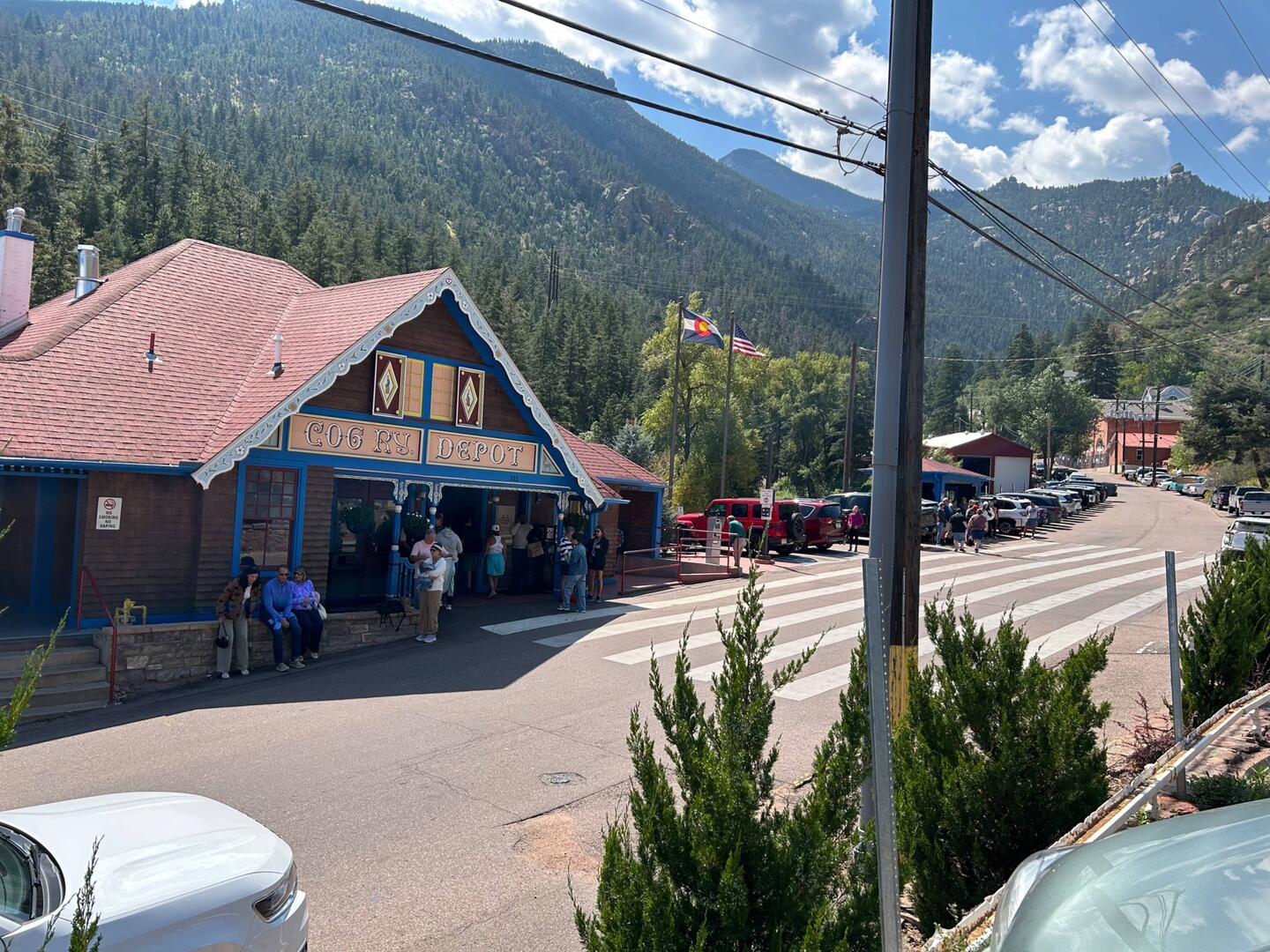 The cog railway lower terminus at Manitou Springs