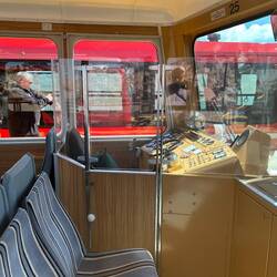 They call the driver the 'Engineer'. That's her cabin. Higher price for the adjacent 3 seats.