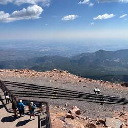 Easterly view from the summit. Colorado Springs below.