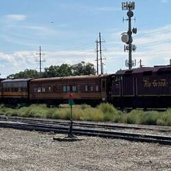 Laid-up equipment for the moribund Rio Grande Scenic Railroad, seen at Alamosa