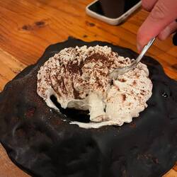 Cardamom tiramisu with hazelnuts, walnut liquor