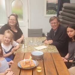 Same cinnamon tea cake doing double duty for vicki's birthday