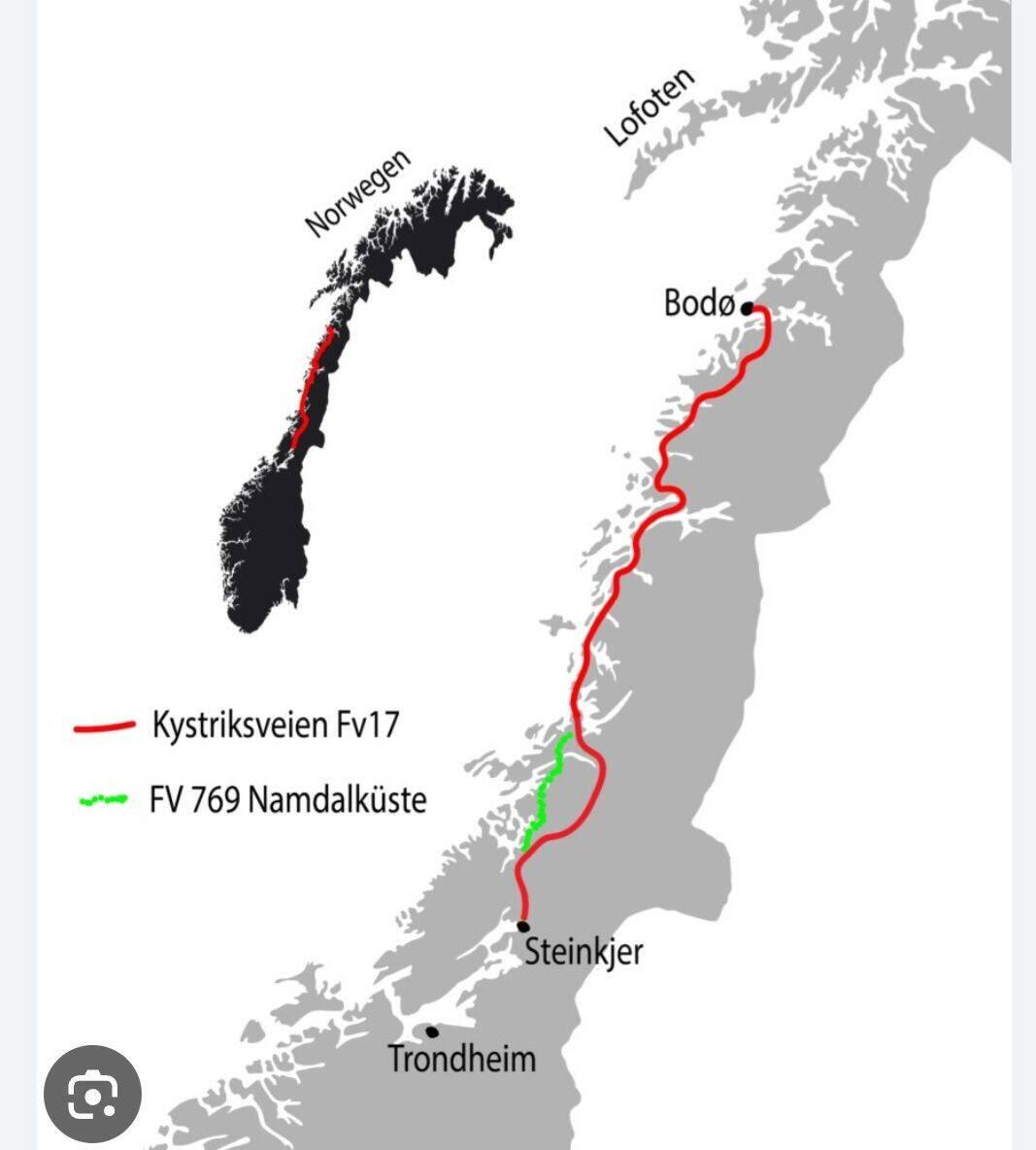 Die ca. 630km der Küstenstrecke