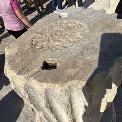 Molten lead poured into the holes held the column sections firmly together