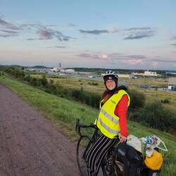 Das letzte Stück mit dem Fahrrad von der Fähre zum Bahnhof in Travemünde