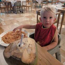 Marlon konnte man nicht von den Spaghettis losreissen