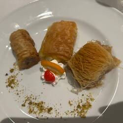 Chocolate baklava, kataifi and galaktoboureko - all delicious!