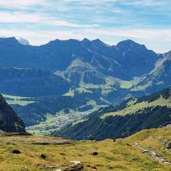 Blick von der Rugghubelhütte nach Engelberg runter