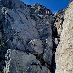 Kleinere Kraxelei, gut gesichert...