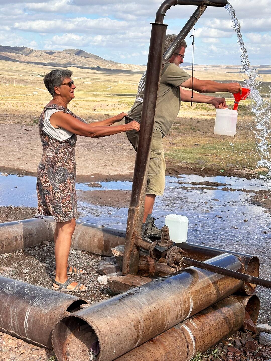 Wasser auffüllen, manchmal mühsam!