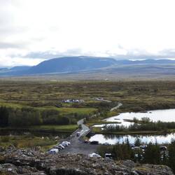 The lakes are fed by a nearby glacier.