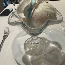 Blue Lagoon Ice Cream with blue curacao