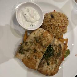 Grilled Mahi Mahi with Turkish Rice Pilaf