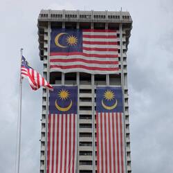 Malaysians proudly display their national flag everywhere!