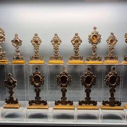 Contains bones of Saints, distributed throughout the world.