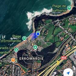 Una vista de pájaro de nuestro camping de hoy