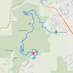 A map showing Lookout Mountain and Lariat Loop