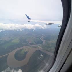 Sicht aus dem Flugzeug über Panama Eichtung Darien Gap.