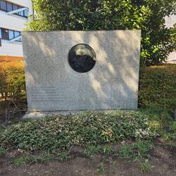 A commemorative plaque at Dr. Hepburn's former residence.