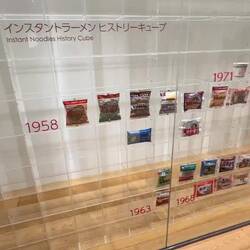 The display of cup and instant noodles.