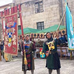 Most people in medieval costumes to celebrate their rich history