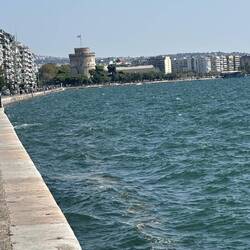 Thessaloniki Gulf with gentle, lapping waves