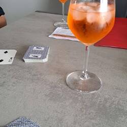 Aperol spritz and some cards