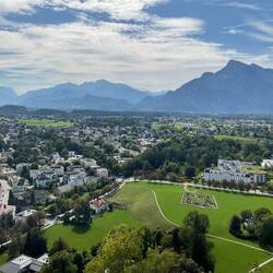 Views looking away from the city