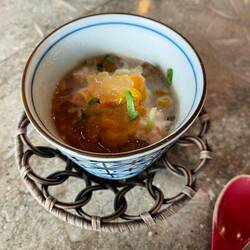Crab, corn, egg pudding