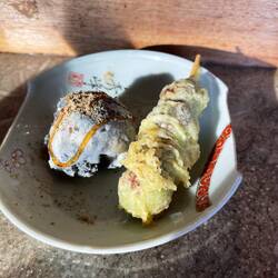 Dango with red bean and black sesame rocky road