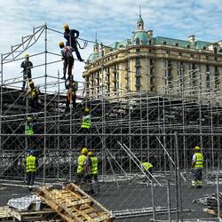 Building stands for the F1 race