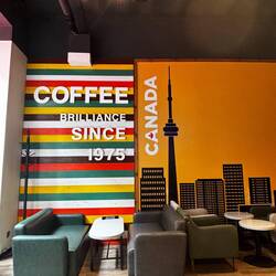 Second Cup has cafes here!