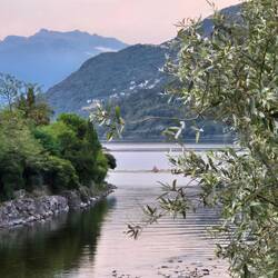 Hier ist der Lago Maggiore richtig ruhig, doch zwei Meter weiter, da geht es ab!