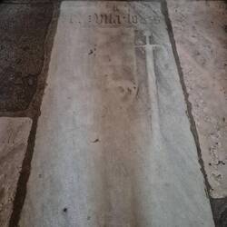 Grave of a knight in the church floor
