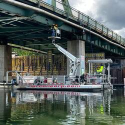 Interesting work barge at Brewerton.