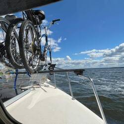 A view of Oneida Lake. The bikes really don't block much.