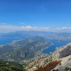 Bucht von Kotor in Montenegro, vom Nationalpark Lovćen