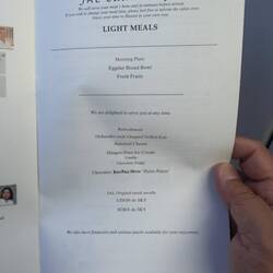 Prearrival meal menu on JL72. I opted to sleep instead of eat.