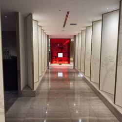 The passageway to the Sakura First Class Lounge at Haneda.