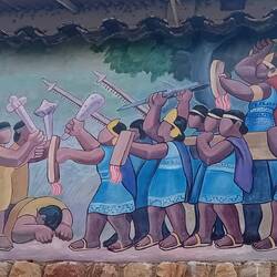 The Incas (on the right) invading the locals(on the left)