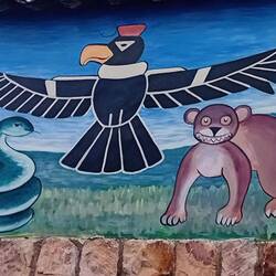 The condor, the jaguar a, the snake, symbols of air/heavens, earth/life, water/death