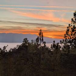 Sunset over lake Tahoe