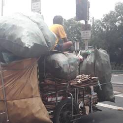 Propulsion provided by a motor bike - obscured