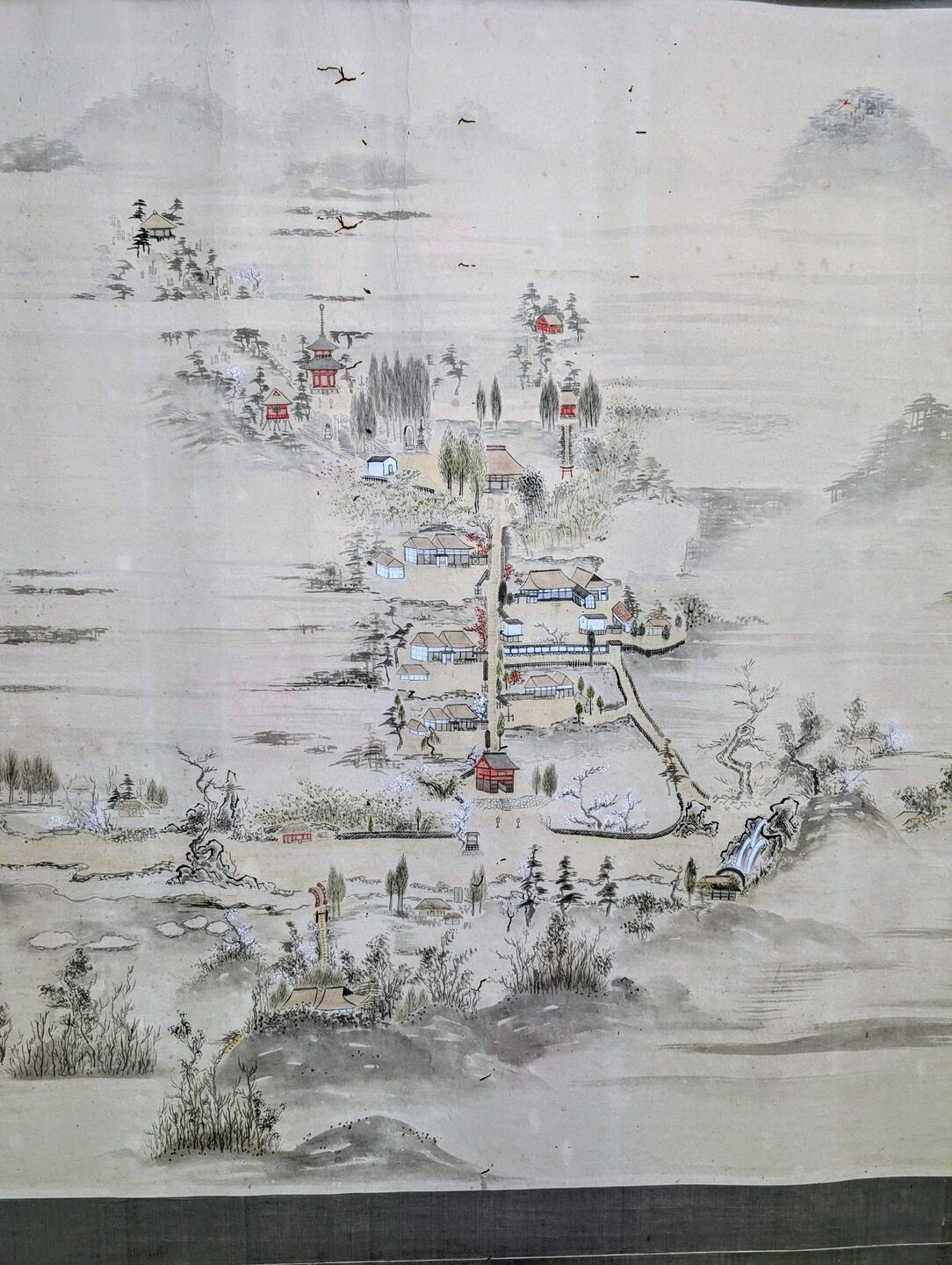 Ein Gemälde der Tempelanlage